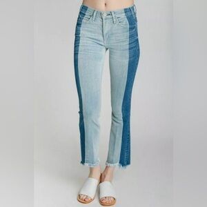 McGuire Vintage in the Shadows Contrast Cropped Denim Jeans Size 27‎ Button Fly